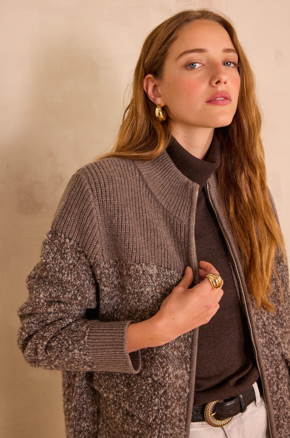 CLAUDIO BIS Wool Cardigan;${refinementColor}