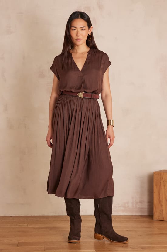 CRYSTAL pleated skirt;${refinementColor}