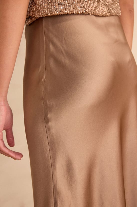 AMELIA straight satin skirt;${refinementColor}