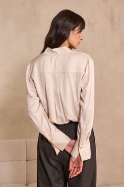 BASILE satin cream blouse;${refinementColor}
