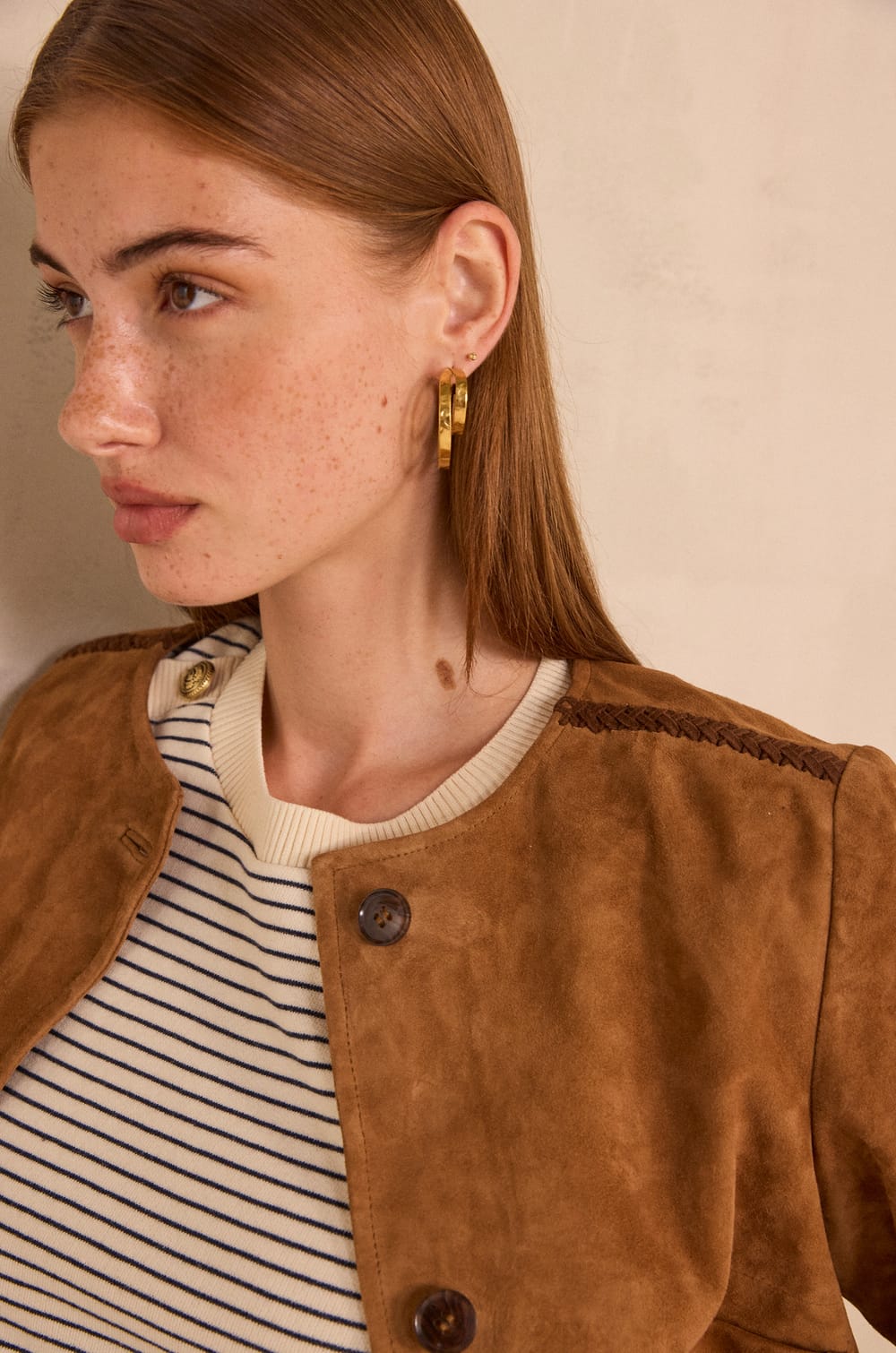 Veste &agrave; manches longues en su&egrave;de BETTY;${refinementColor}