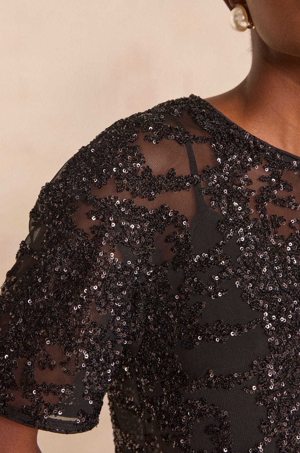 MINA sparkling sequin blouse;${refinementColor}