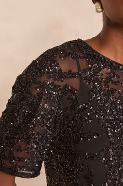 MINA sparkling sequin blouse;${refinementColor}