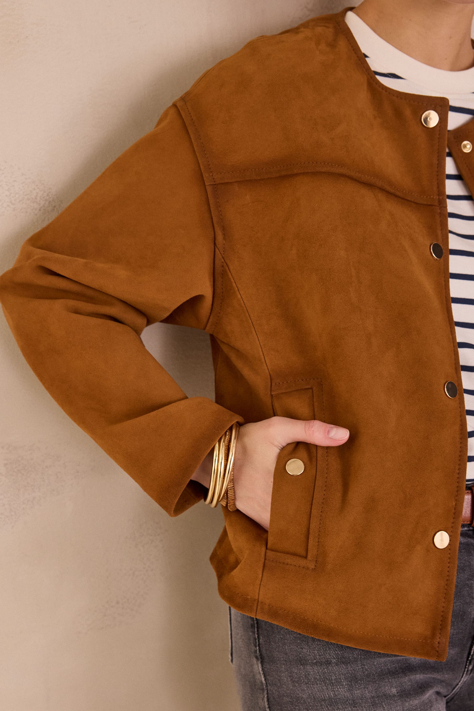 VIP suede leather jacket woman | CINNAMON | Maison 123