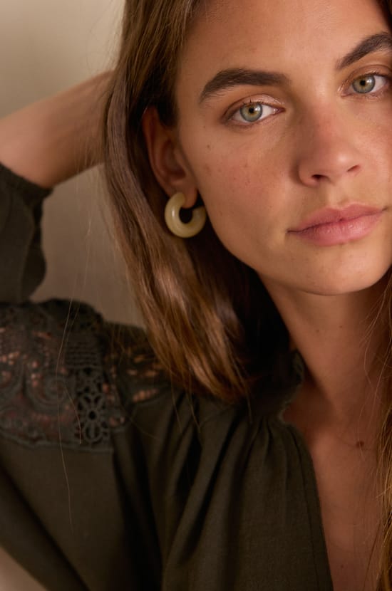 SIMONE embroidered blouse in 100% cotton;${refinementColor}