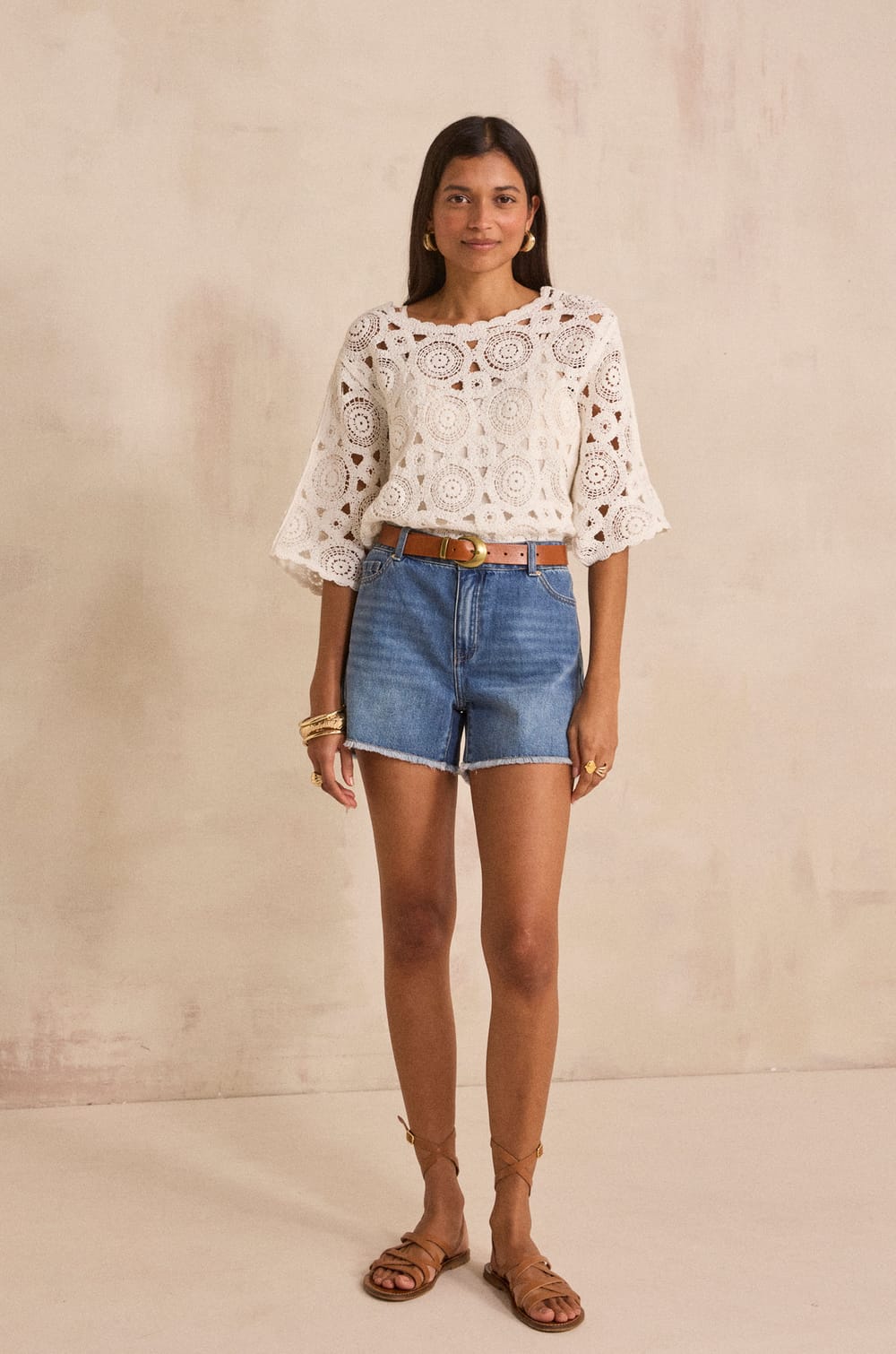 Cotton shorts ROAN;${refinementColor}