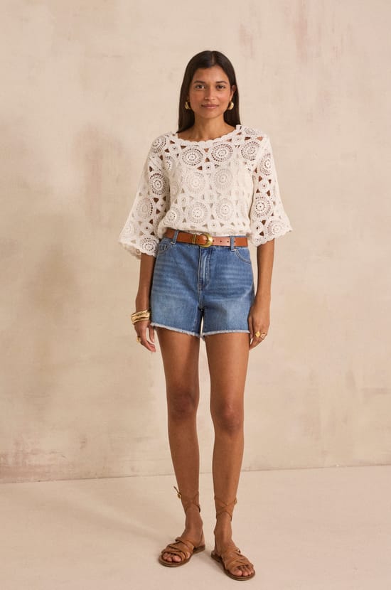 Cotton shorts ROAN;${refinementColor}