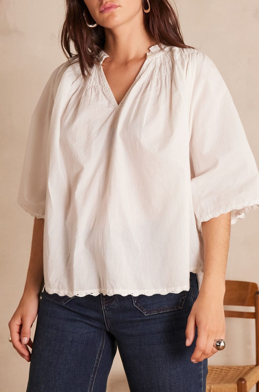 Blouse SACHA en coton;${refinementColor}