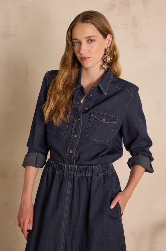SOLANGE Shirt in 100% cotton;${refinementColor}