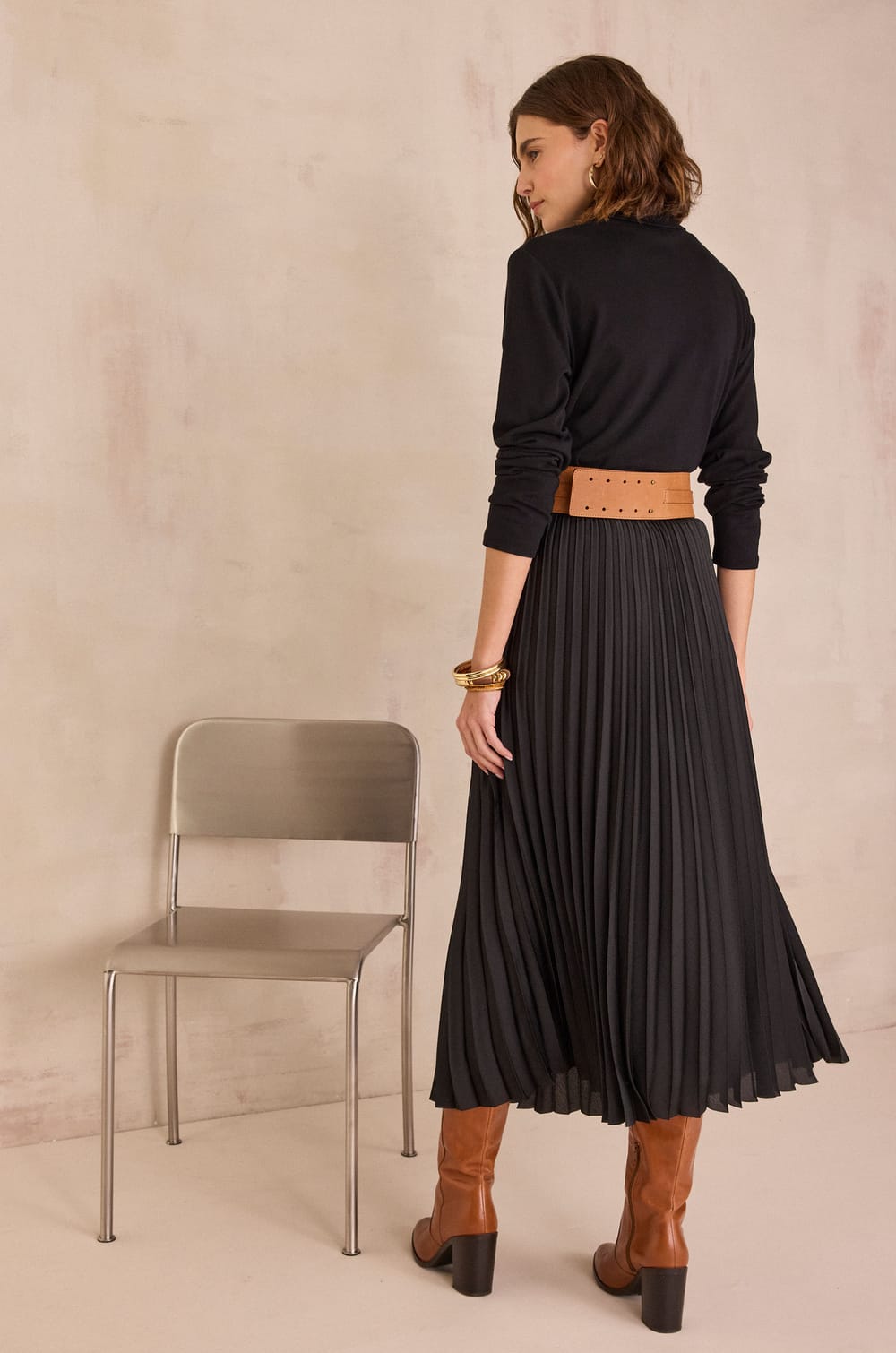 ESTHER pleated skirt;${refinementColor}