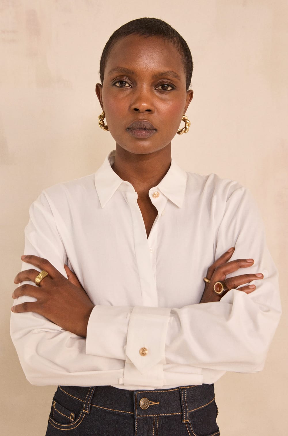 MAXIME long-sleeve cotton blouse;${refinementColor}