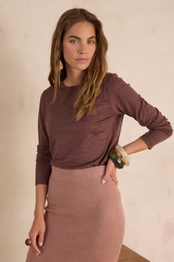FAUSTINE T-shirt in 100% merino wool;${refinementColor}