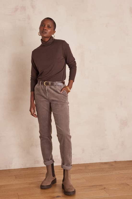 SABIL cotton velvet trousers;${refinementColor}