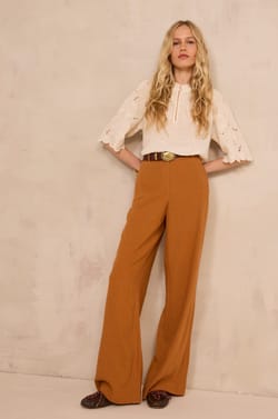 TAMINA wide linen blend pants;${refinementColor}