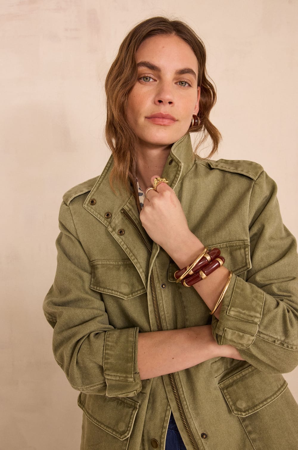 Veste saharienne en Coton CLAIRE;${refinementColor}