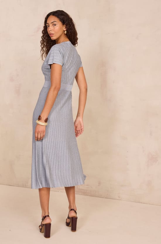 Straight knit dress with sequins BARI;${refinementColor}