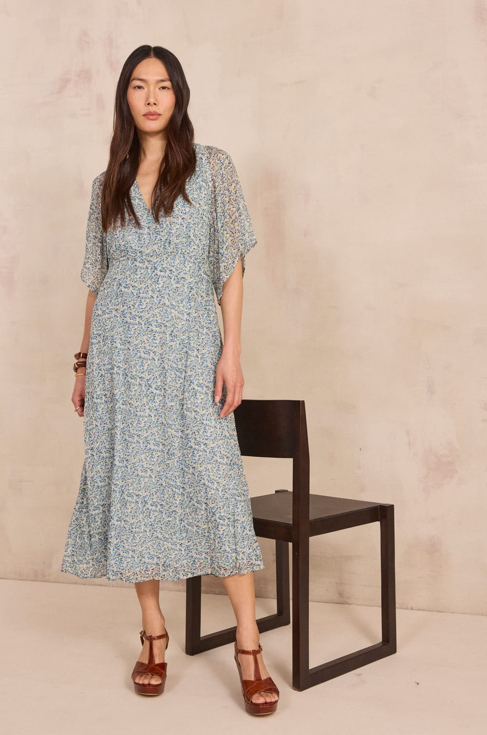 Robe droite &agrave; imprim&eacute; BALMA;${refinementColor}