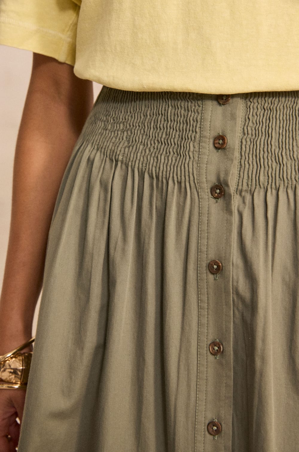 Fluid cotton midi skirt ORLANDO;${refinementColor}