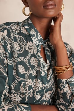 COLETTE blouse 100% cotton floral print;${refinementColor}