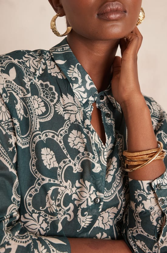 COLETTE blouse 100% cotton floral print;${refinementColor}