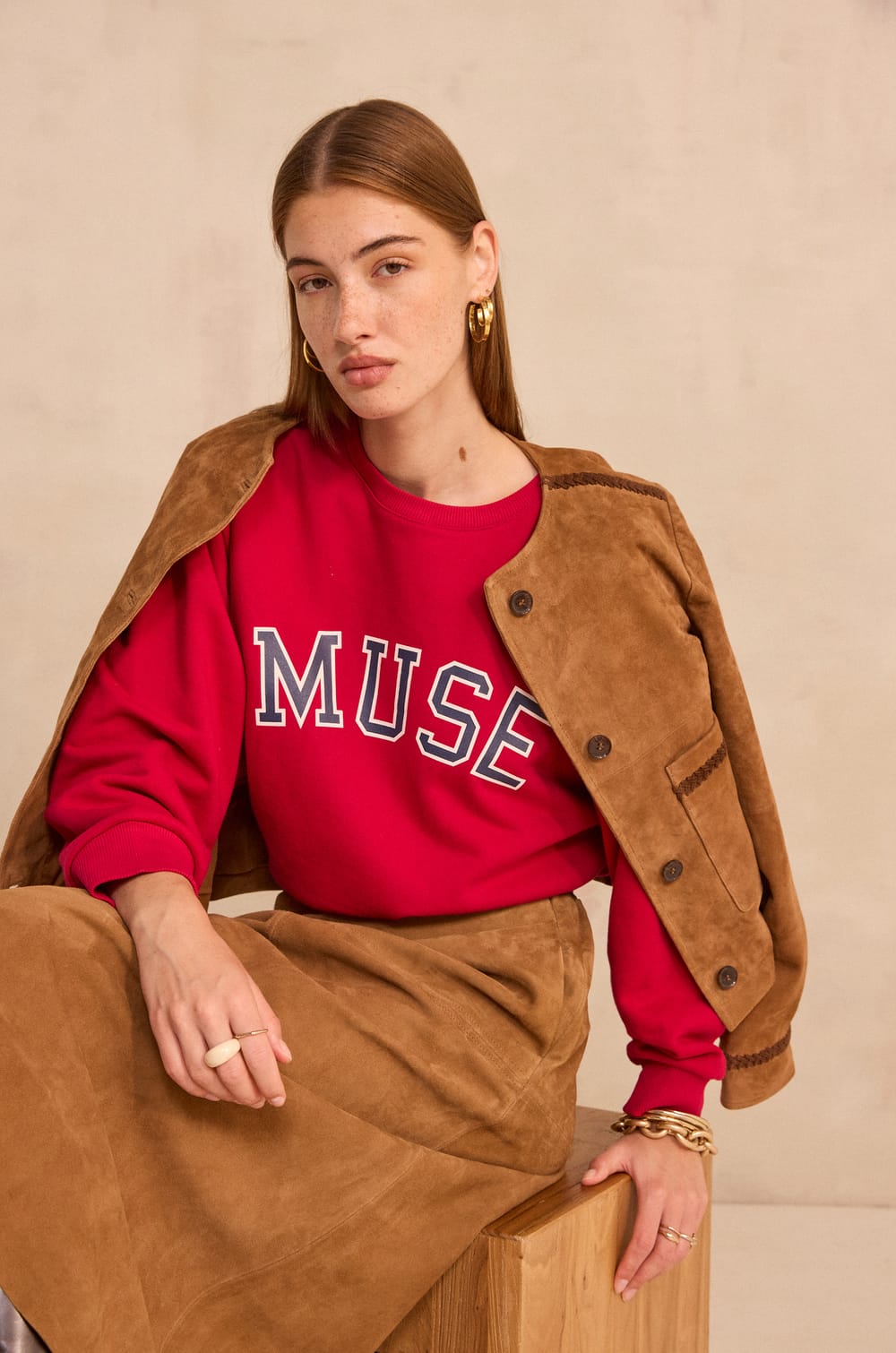 MUSE cotton blend sweatshirt;${refinementColor}