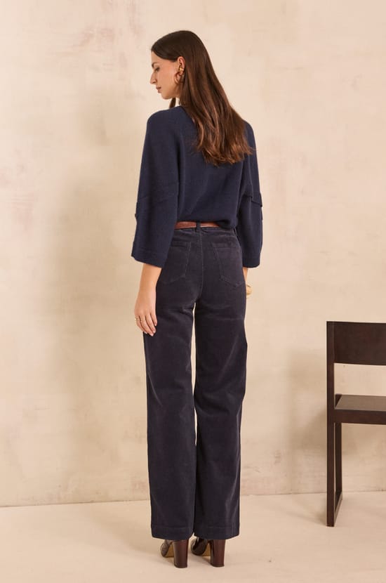 Wide cotton blend pants REBECCA;${refinementColor}