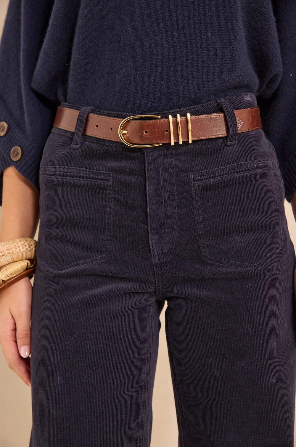 Weite Baumwollmischhose REBECCA;${refinementColor}