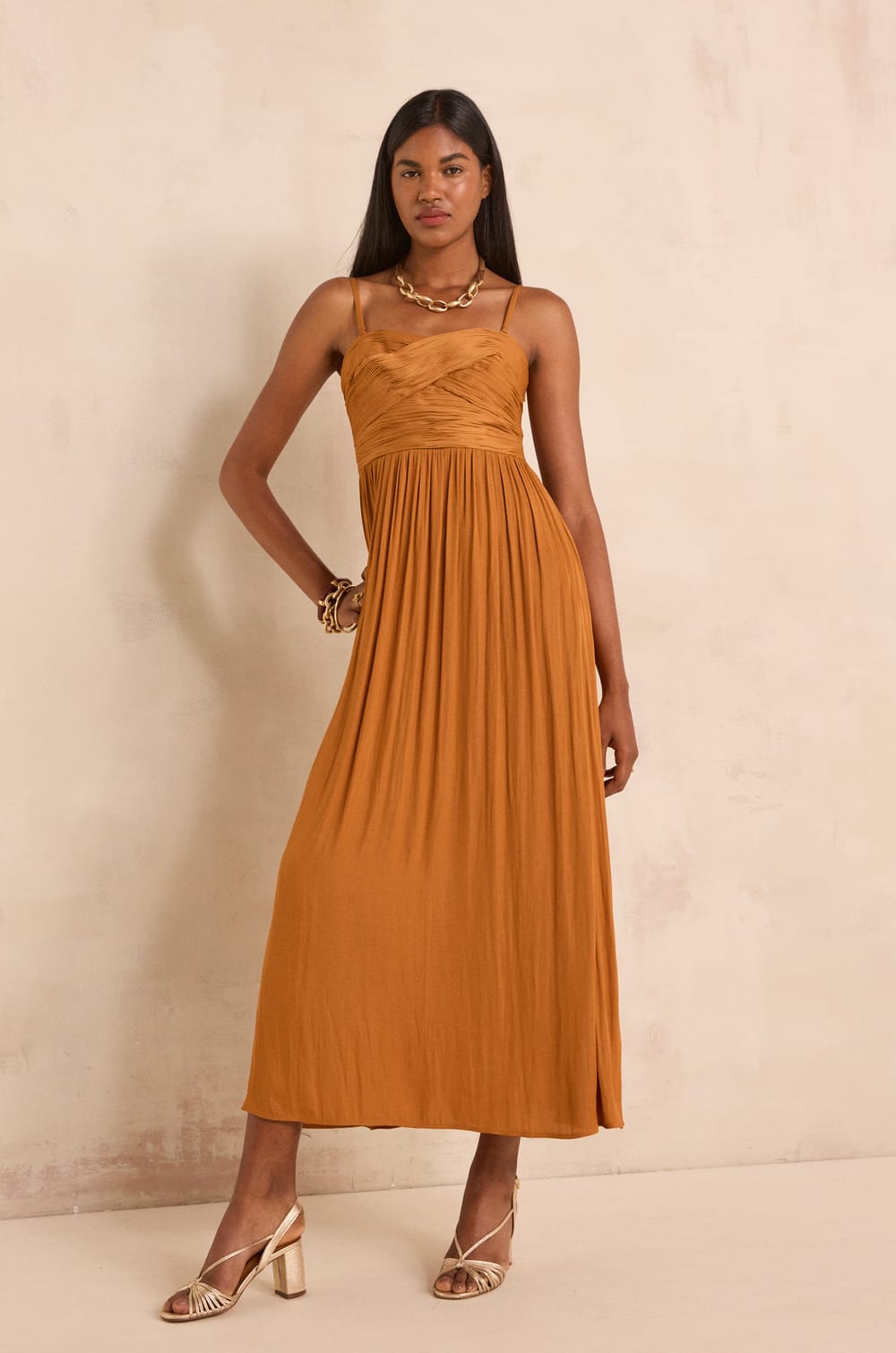 Flowy strapless dress PASSION;${refinementColor}