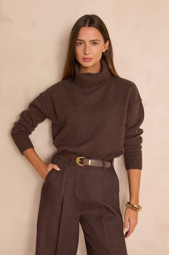 BRANDO turtleneck jumper 100% wool;${refinementColor}