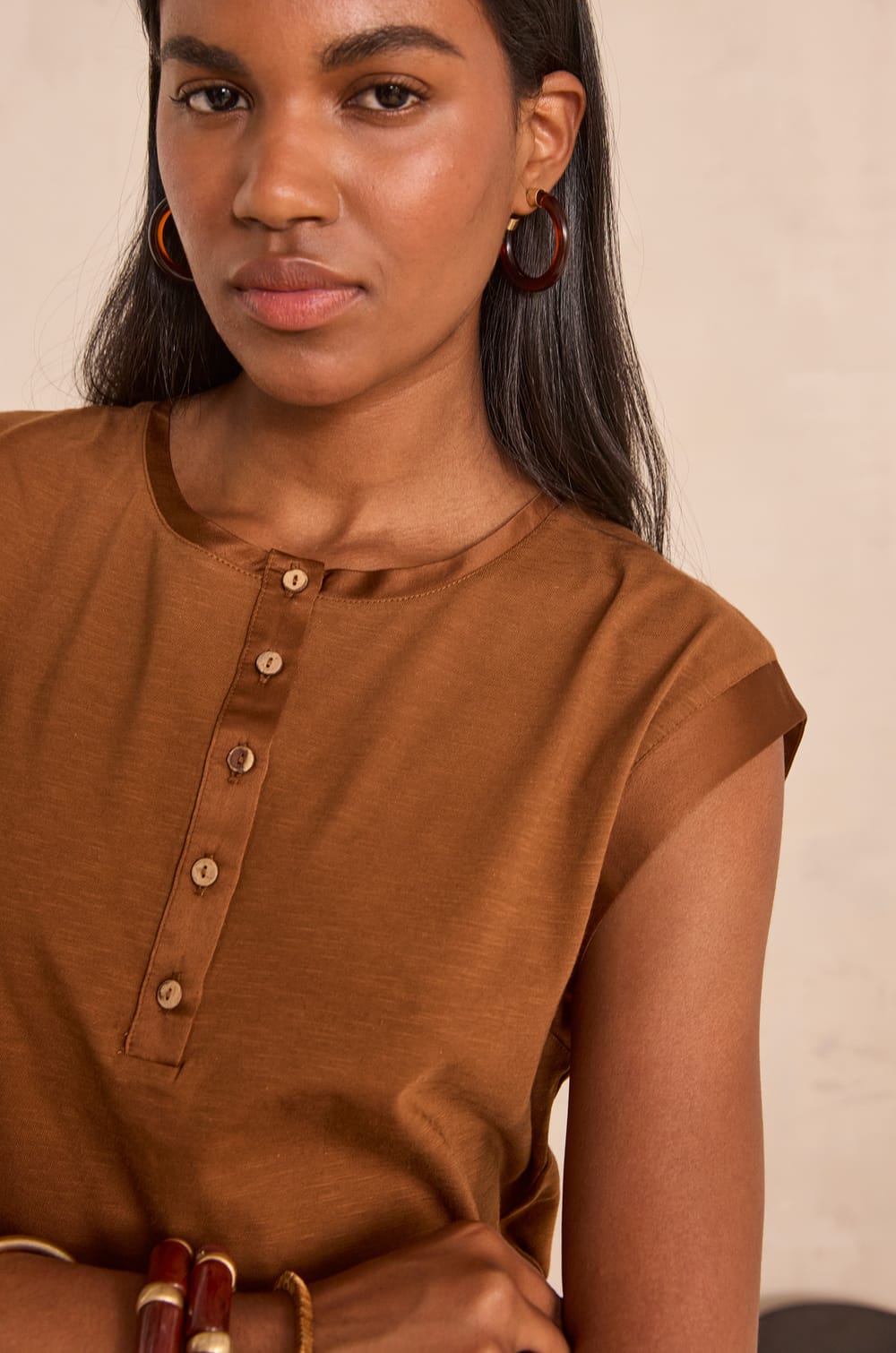 TERENCE cotton sleeveless T-shirt;${refinementColor}