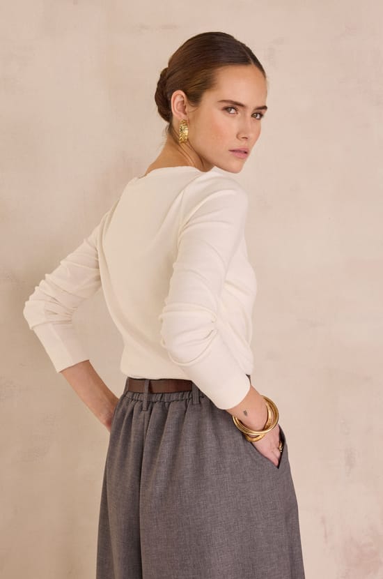 LENA ribbed long-sleeved T-shirt;${refinementColor}