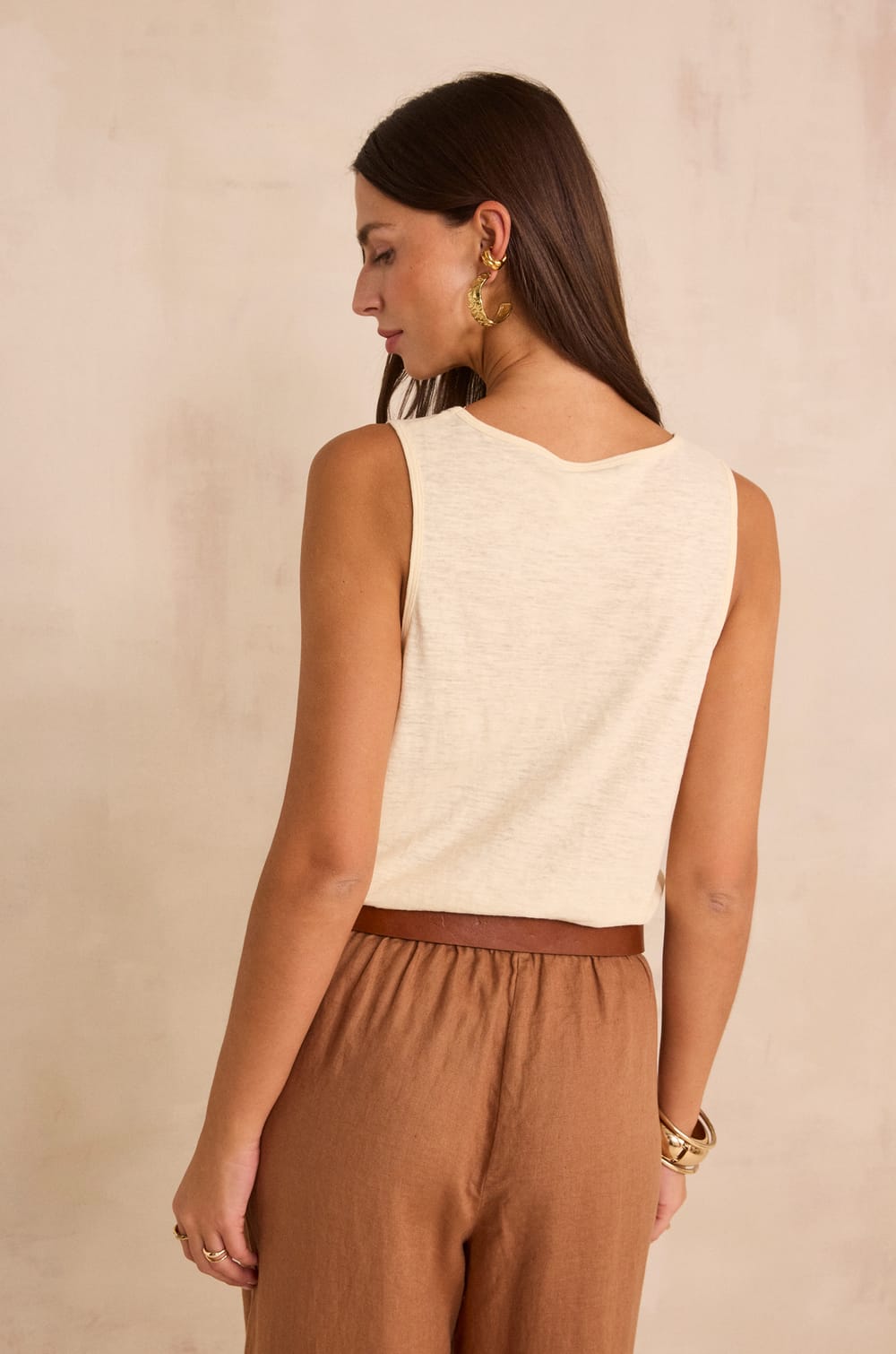 Cotton and hemp tank top LOVE;${refinementColor}