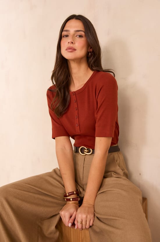 3/4 Sleeve T-Shirt TESSY;${refinementColor}