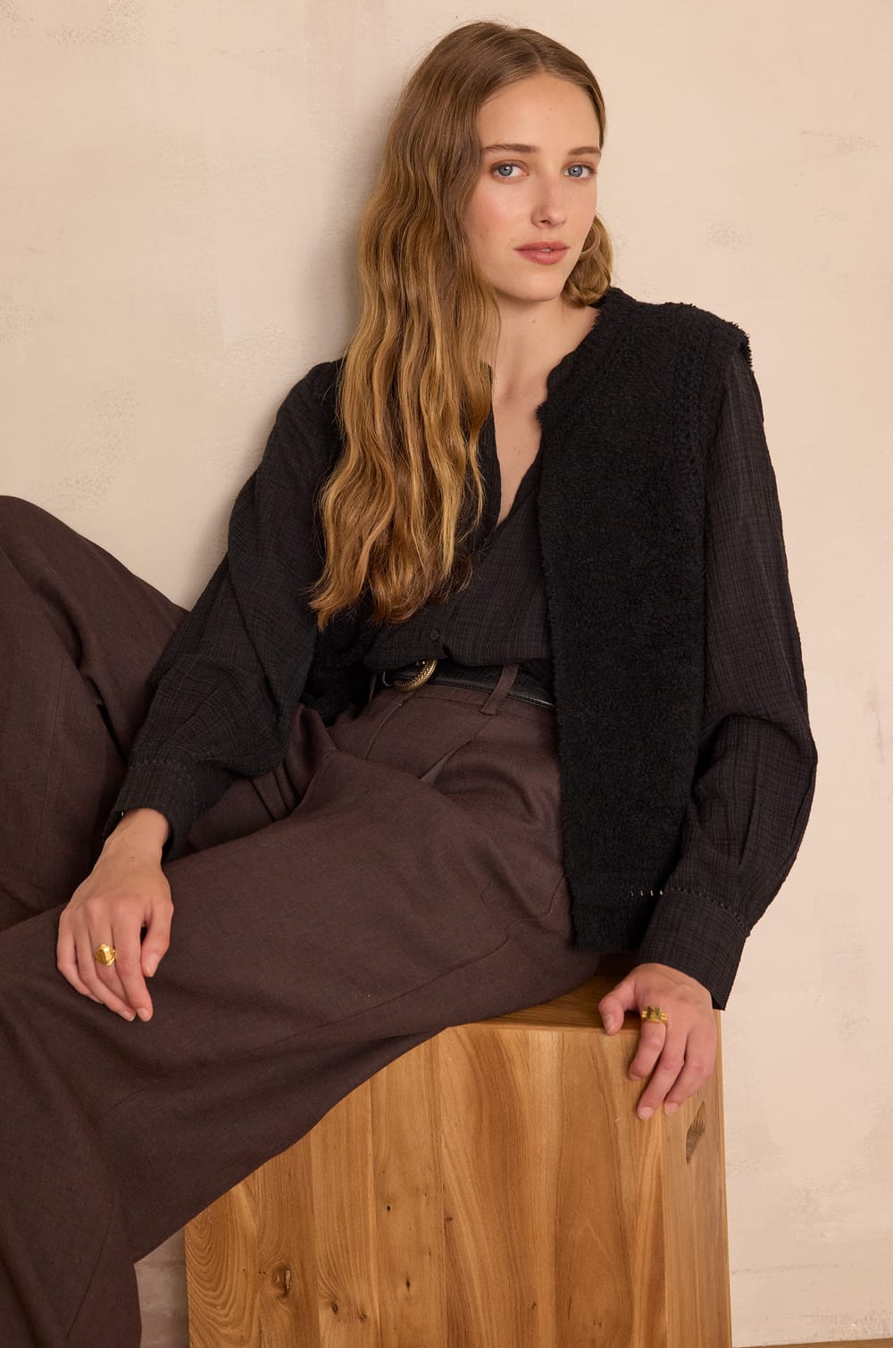 Pantalon FLAUBERT wide leg;${refinementColor}