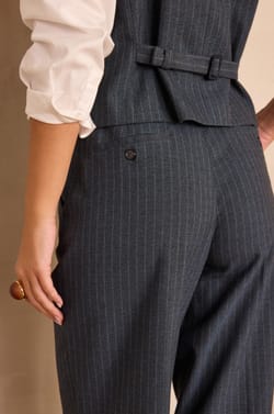 Unisex striped sleeveless tailored waistcoat AVENTUREUX;${refinementColor}