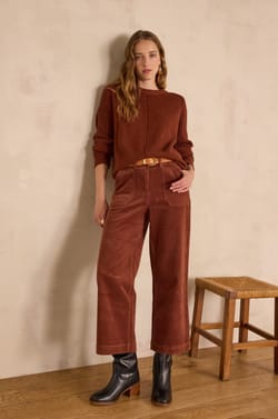 SELYNA cotton velvet trousers;${refinementColor}