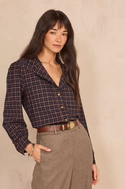 DENISE checkered blouse;${refinementColor}