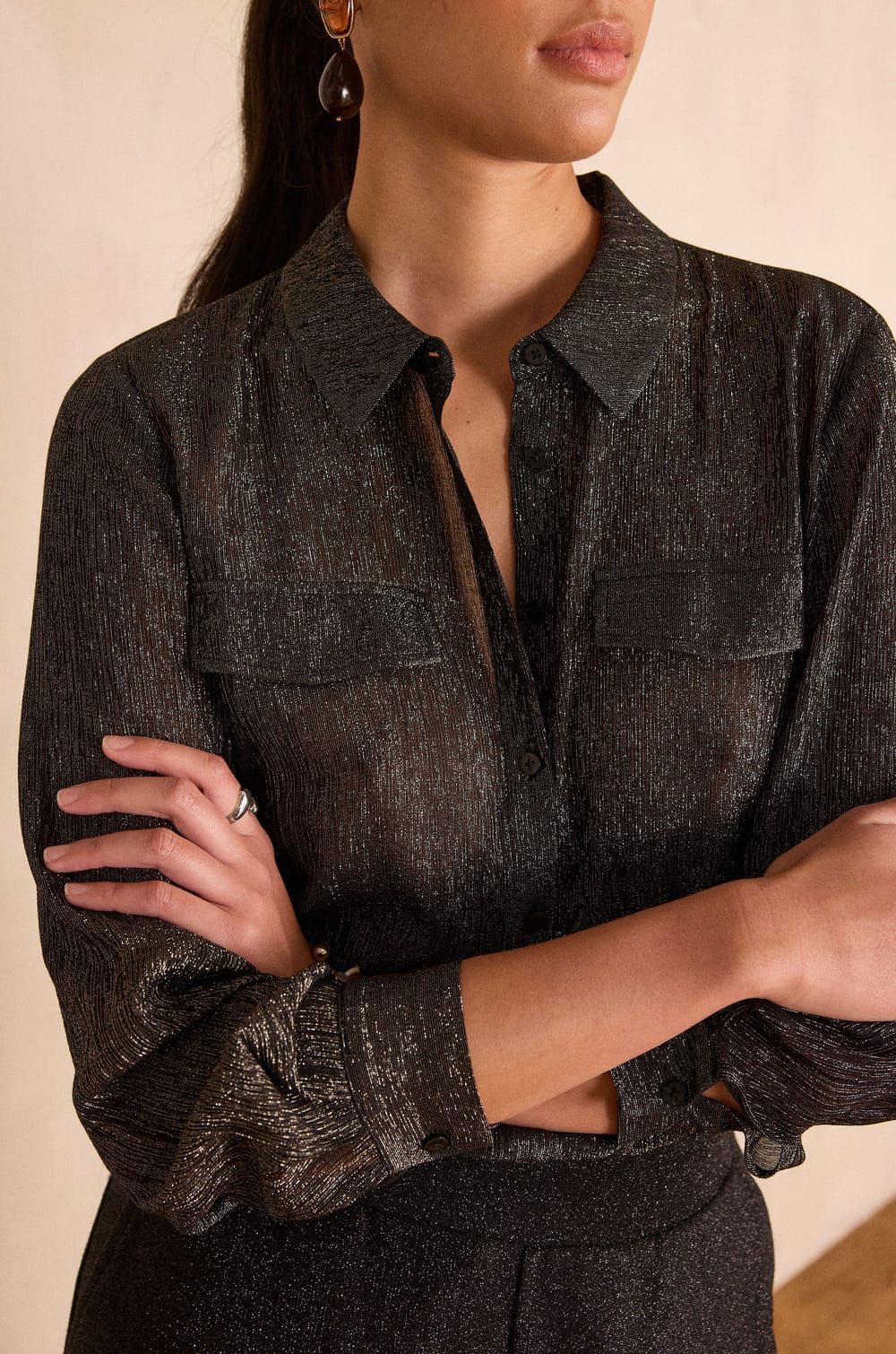 SPARKLE iridescent blouse;${refinementColor}