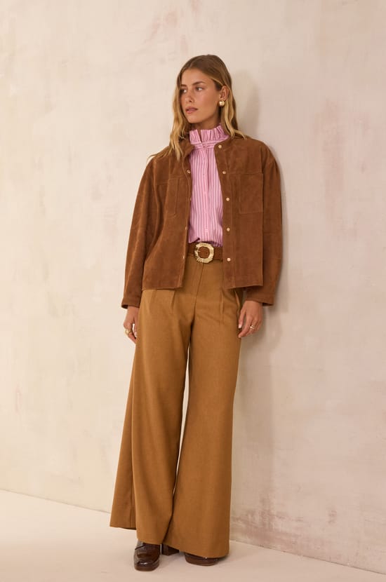 VENUS suede jacket in 100% leather;${refinementColor}