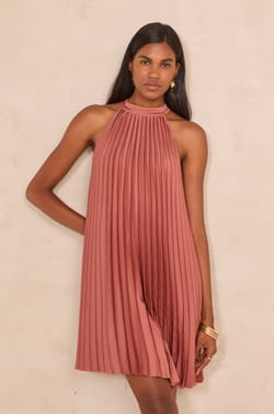 PROMISE short pleated dress;${refinementColor}