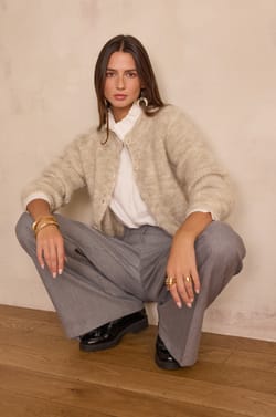 BECKY mohair and wool cardigan;${refinementColor}