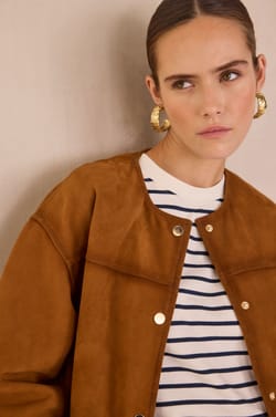 VIP suede leather jacket;${refinementColor}