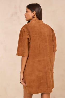 Straight leather dress PENNY;${refinementColor}