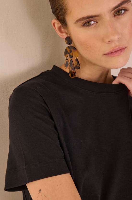 Short-sleeved 100% cotton T-shirt LENI;${refinementColor}