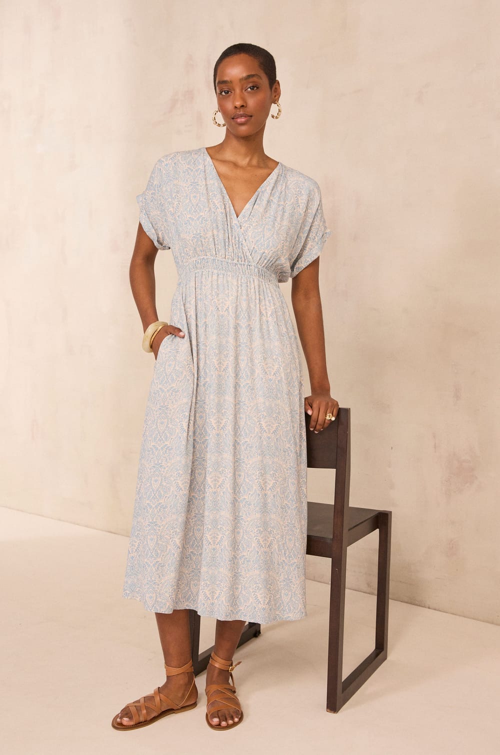 Printed wrap dress DREAM;${refinementColor}