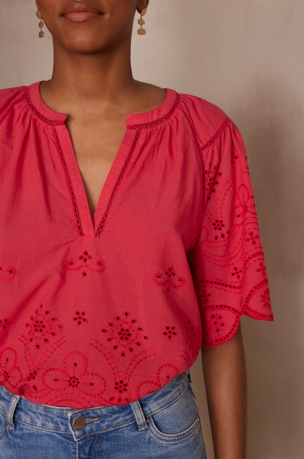 Blouse PYMA en coton;${refinementColor}