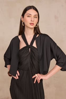 Vloeiende bolero met 3/4 mouwen DINO;${refinementColor}