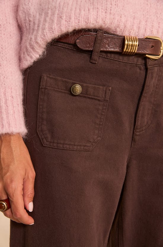 Wide cotton blend trousers MAE;${refinementColor}