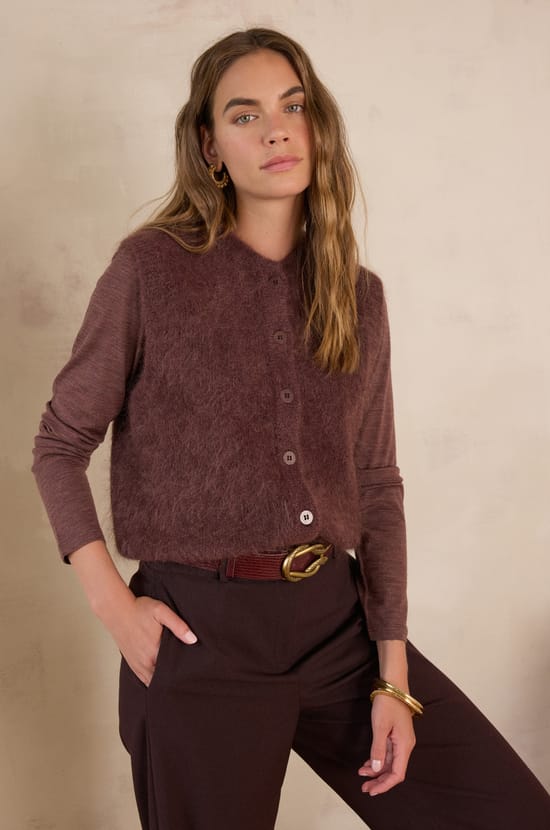 LOULOU sleeveless cardigan in mohair;${refinementColor}