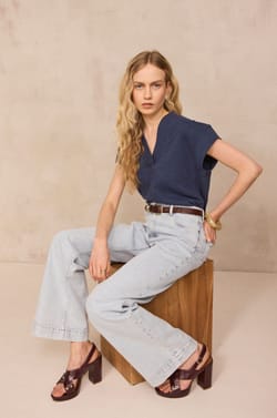 T-shirt manches courtes en coton LYS;${refinementColor}